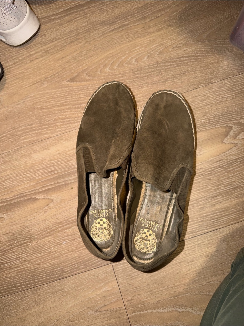 Vince Camuto Women’s Olive Green Suede Slip-On Loafers
